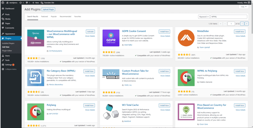 Creating a multilingual wordpress website