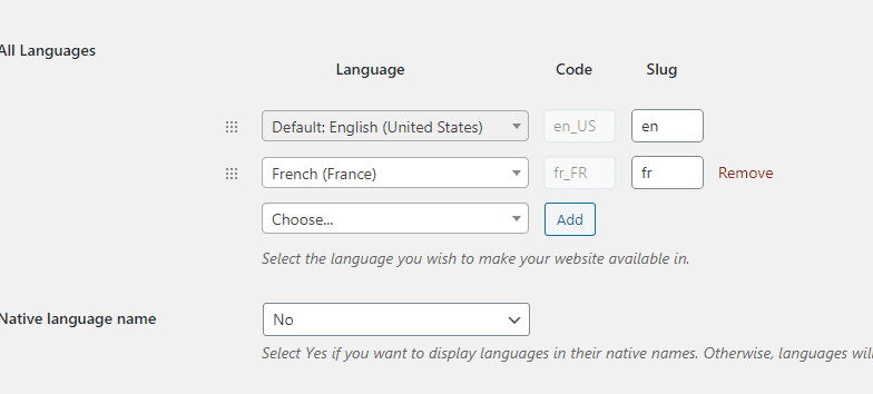 Slug for a multilingual WordPress website