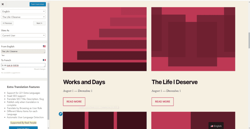 Translating your wordpress website