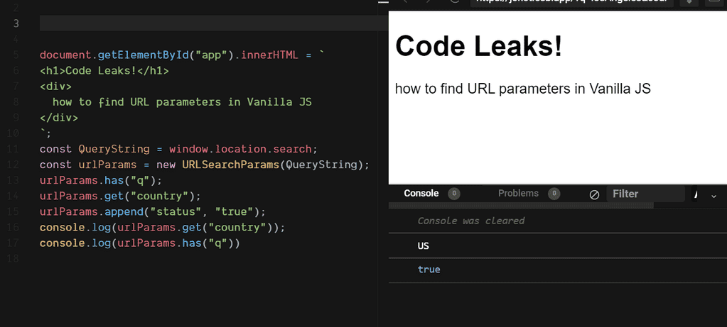 Client Side: How to find URL Parameters in Vanilla JS