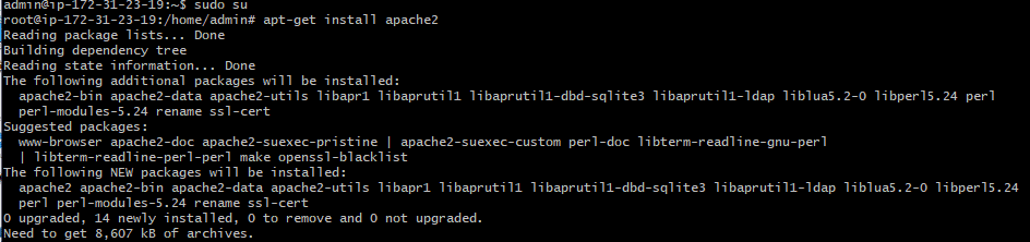 apt-get install apache2