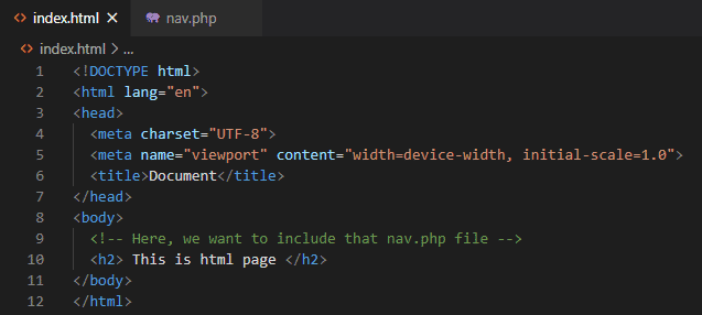 link External PHP file to HTML