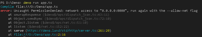 error arrived due to creating server