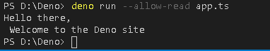 deno sandbox and its security flags.