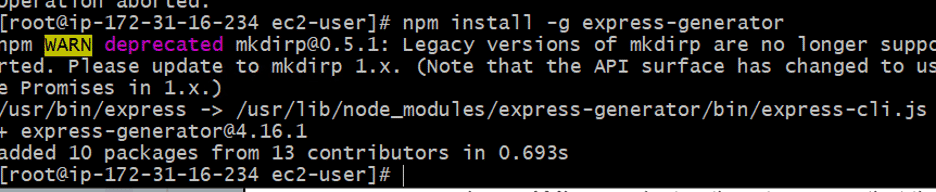 npm install -g express-generator