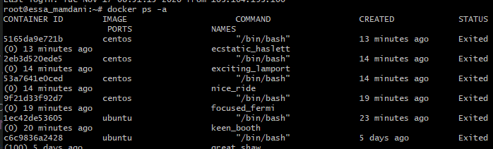docker ps a