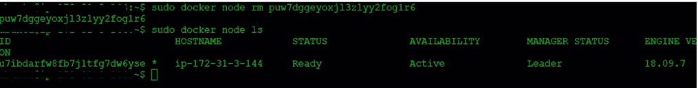 remove docker node