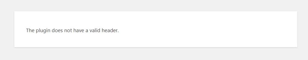 The plugin does not have a valid header in WordPress