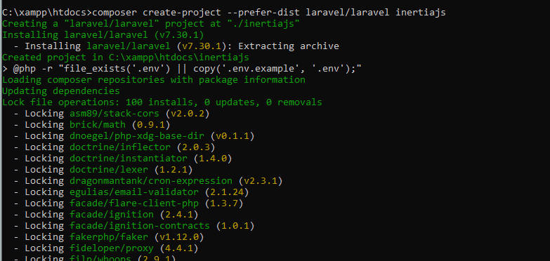 installing inertia js in laravel