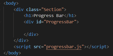 adding progress bar div